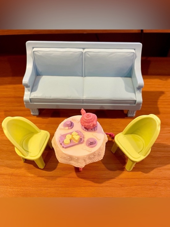 Fisher-Price Other - Fisher-Price Loving Family Furniture Lot – Blue Sofa, 2 Chairs, Tea Party Table